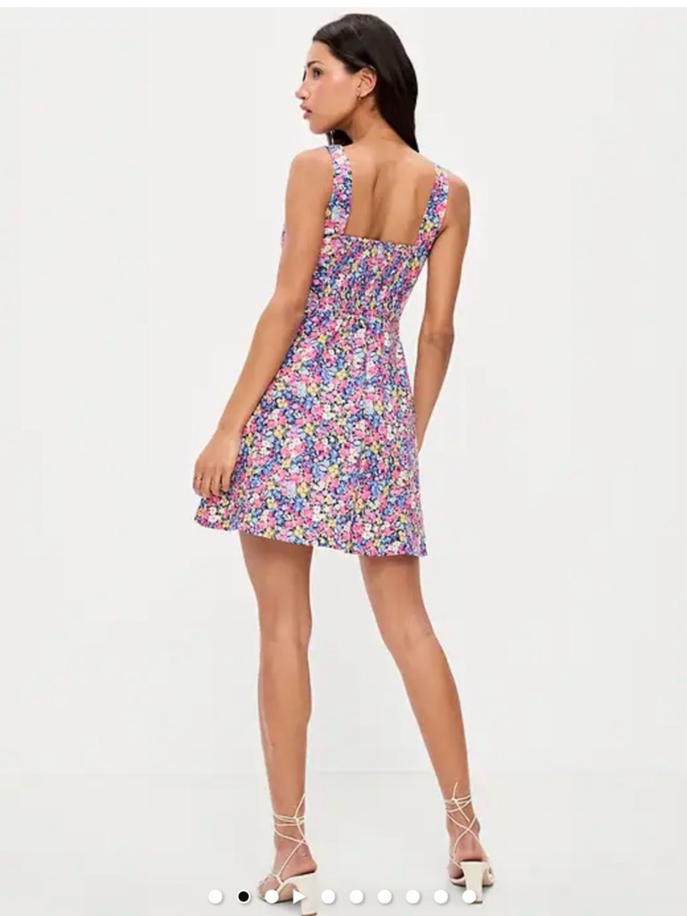 Old Navy Floral Fit-and-Flare Summer Dress in Multicolor - Picture 3 of 4